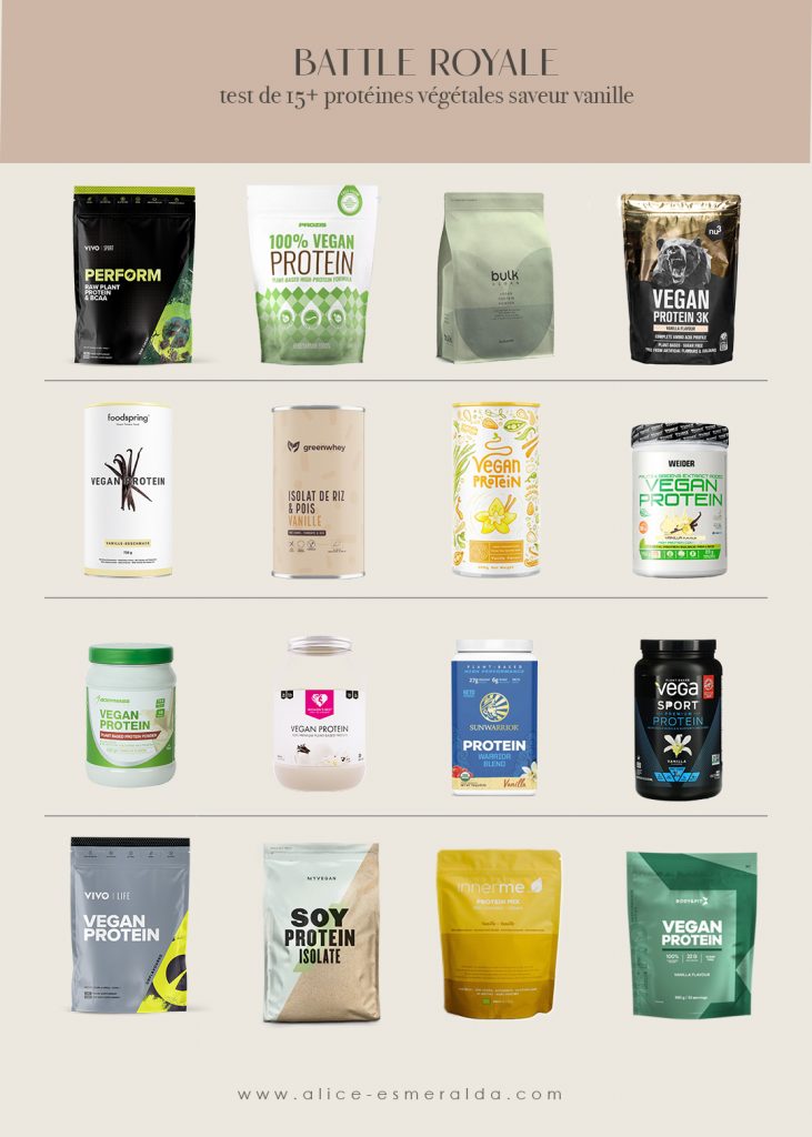 je teste plusieurs protéines vegan en poudre